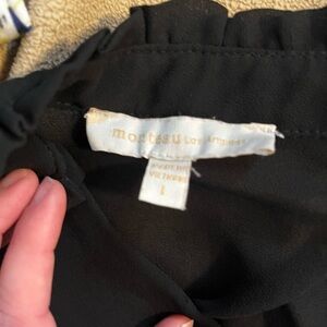 Mother of Pearl Black Blouse with V-Neck